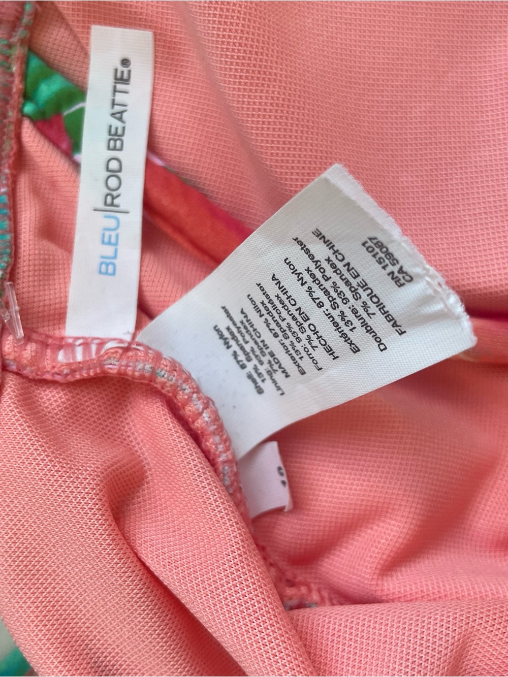 Tropical Pink Floral One-Piece Swimsuit with Ruching - Sz 10 - Picture 8 of 9